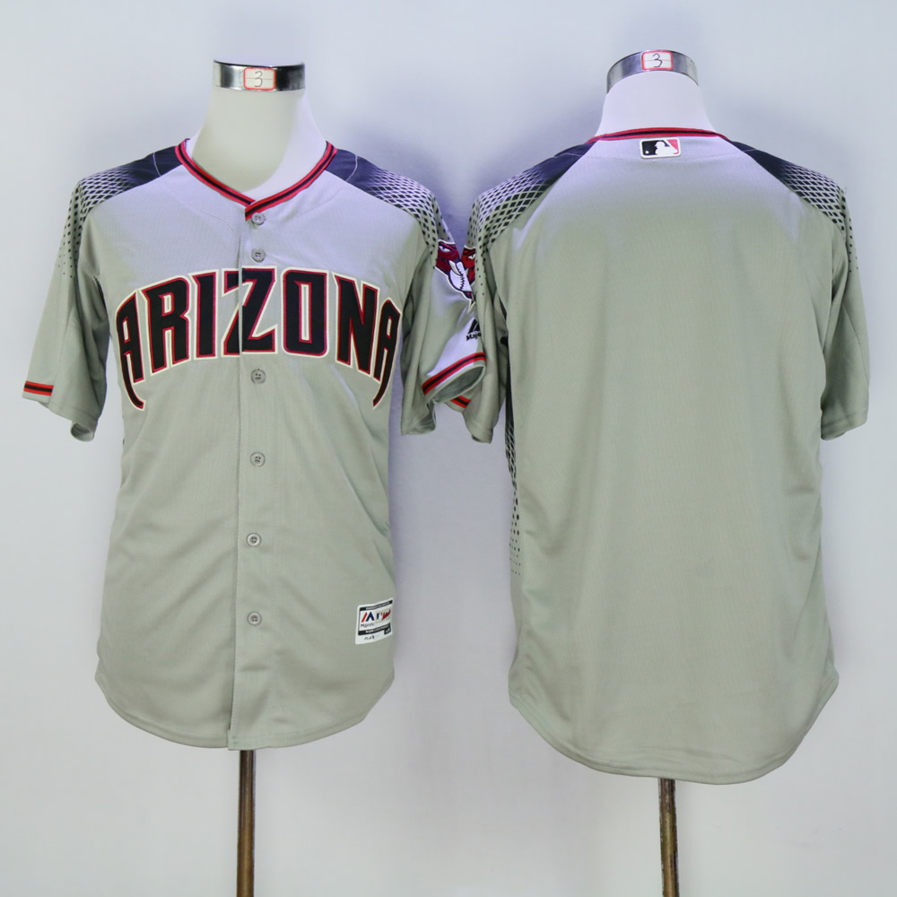 Men Arizona Diamondback Blank Grey MLB Jerseys1